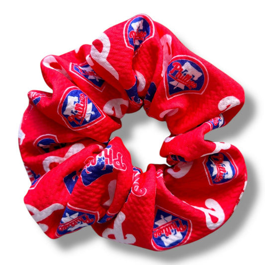 Red w/White P Phillies Inspired XL Scrunchie
