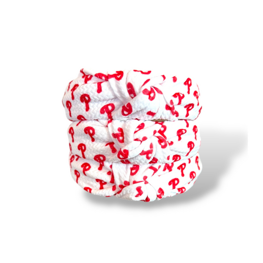WHITE PHILLY BASEBALL HEADBAND
